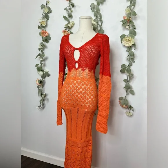 Ronny Kobo Two Tone Knit Maxi Dress - Picture 3 of 16